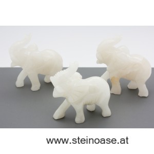 Elefant Selenit weiss, Gr.S